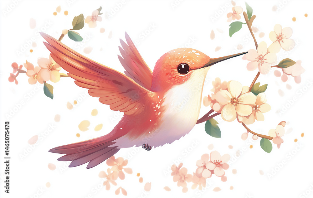 Fototapeta premium My hummingbird, flying, isolated on a transparent background..