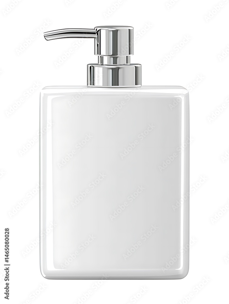 Obraz premium White Ceramic Soap Dispenser with Chrome Pump