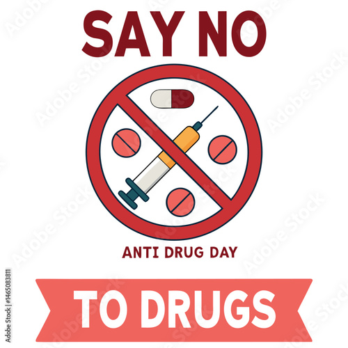 Anti Drug day vector illustration.
