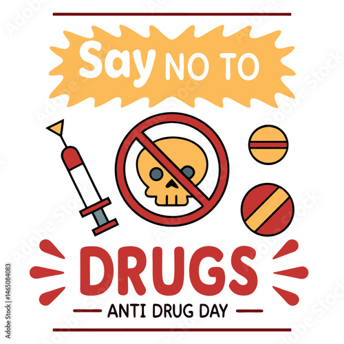 Anti Drug day vector illustration.
