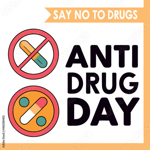 Anti Drug day vector illustration.
