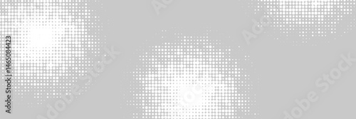 Set of halftone dots gradient pattern texture isolated on white background. Straight dotted spots using halftone circle dot raster texture. Vector blot half tone collection.
