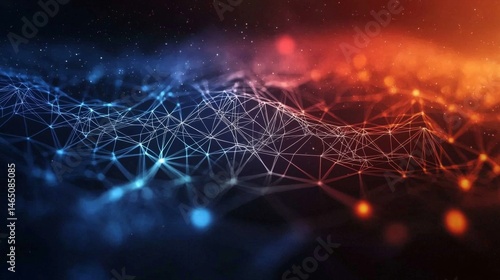 A futuristic background showcasing digital blockchain connectivity.