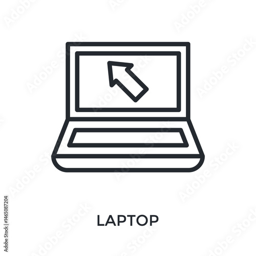 Laptop Icon Outline Style. Vector Illustration For Graphic Design