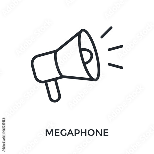 Megaphone Icon Outline Style. Vector Illustration For Graphic Design