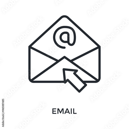 Email Icon Outline Style. Vector Illustration For Graphic Design