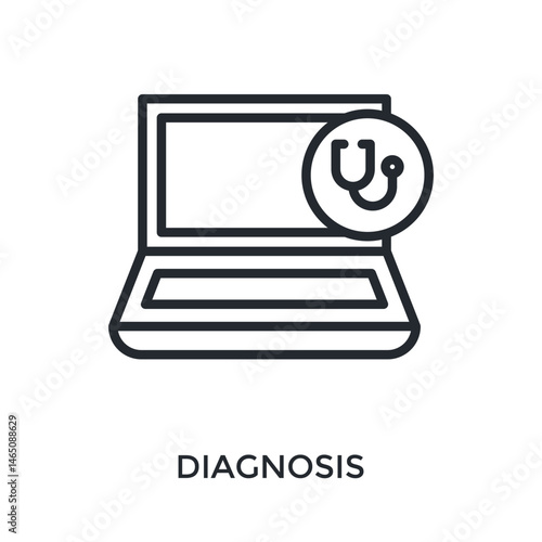 Diagnosis Icon Outline Style. Vector Illustration For Graphic Design