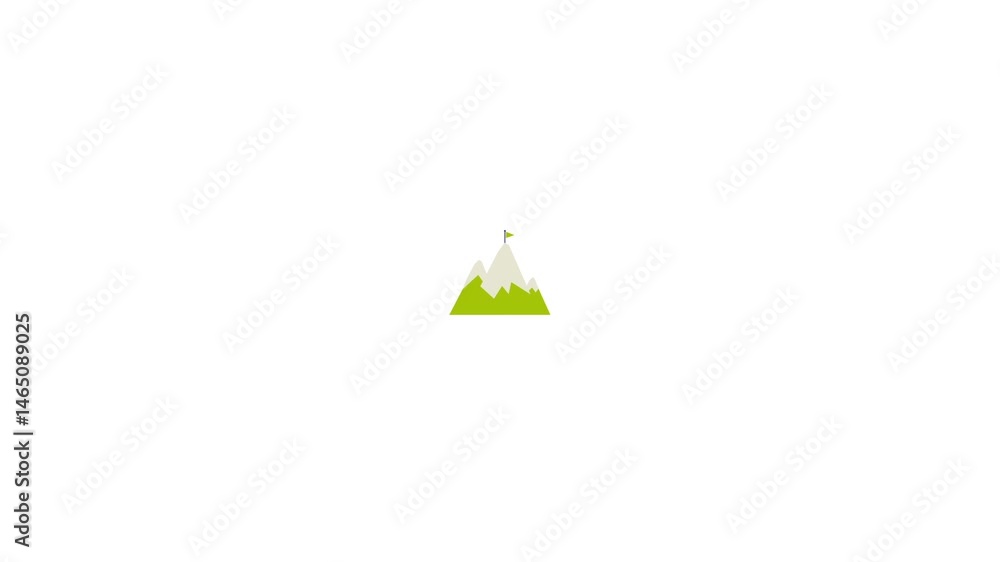 Mountain icon in flat design motion style Mountain icon in flat design motion style