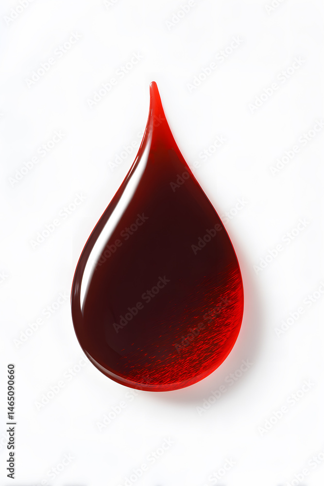 Fototapeta premium Red wine or blood drop isolated on white background