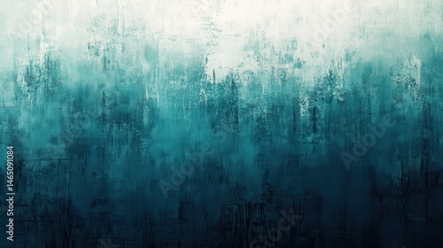 Abstract teal and white textured landscape
