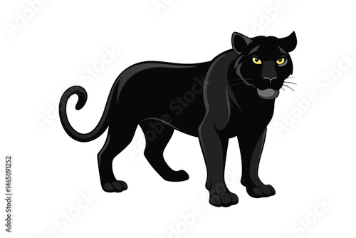 Black panther silhouette vector illustration on white background