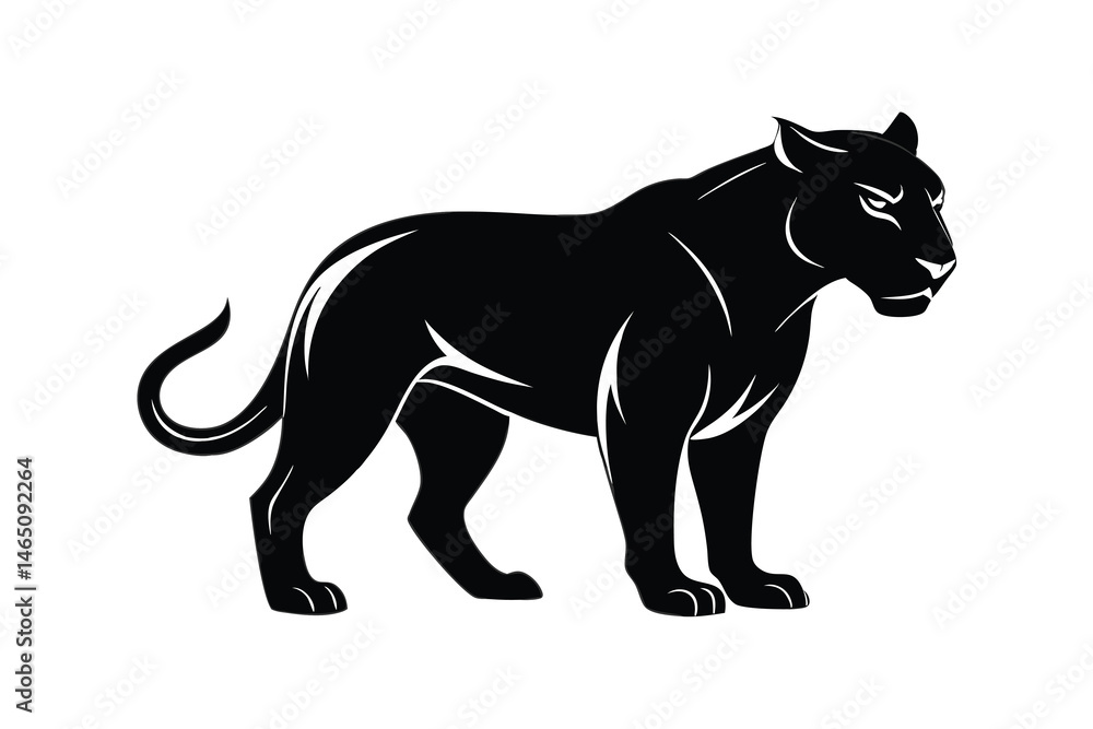 Black panther silhouette on white background Black panther silhouette on white background