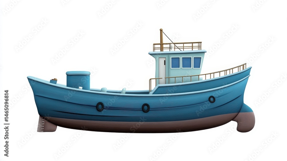 A cargo ship clipart, maritime transport element, 3D illustration, deep blue tones, isolated on white background. A cargo ship clipart, maritime transport element, 3D illustration, deep blue tones, isolated on white background.