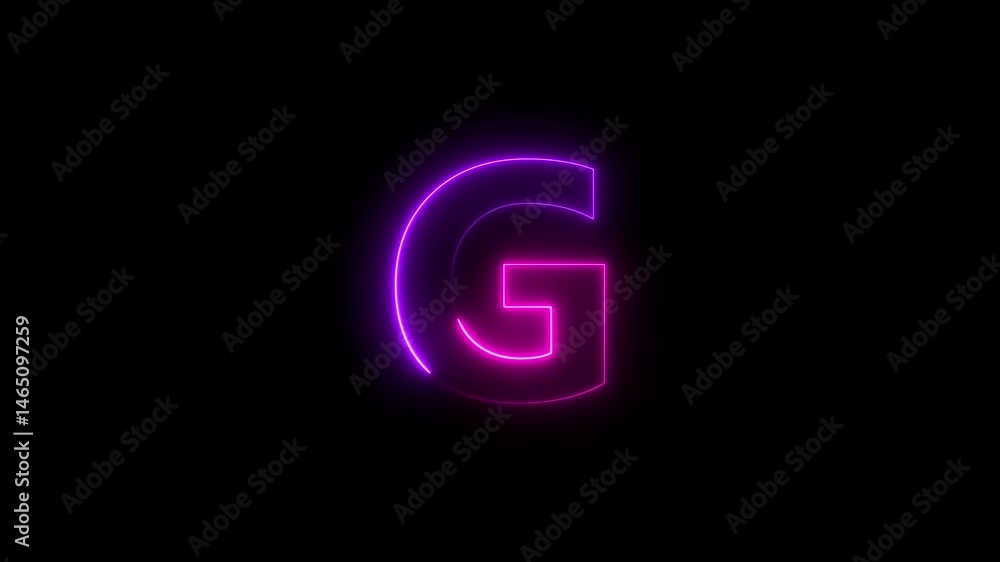 Letter G. Blue and Red Neon Futuristic Effect. Trendy Glow Lighting. 4K Video Animation Letter G. Blue and Red Neon Futuristic Effect. Trendy Glow Lighting. 4K Video Animation