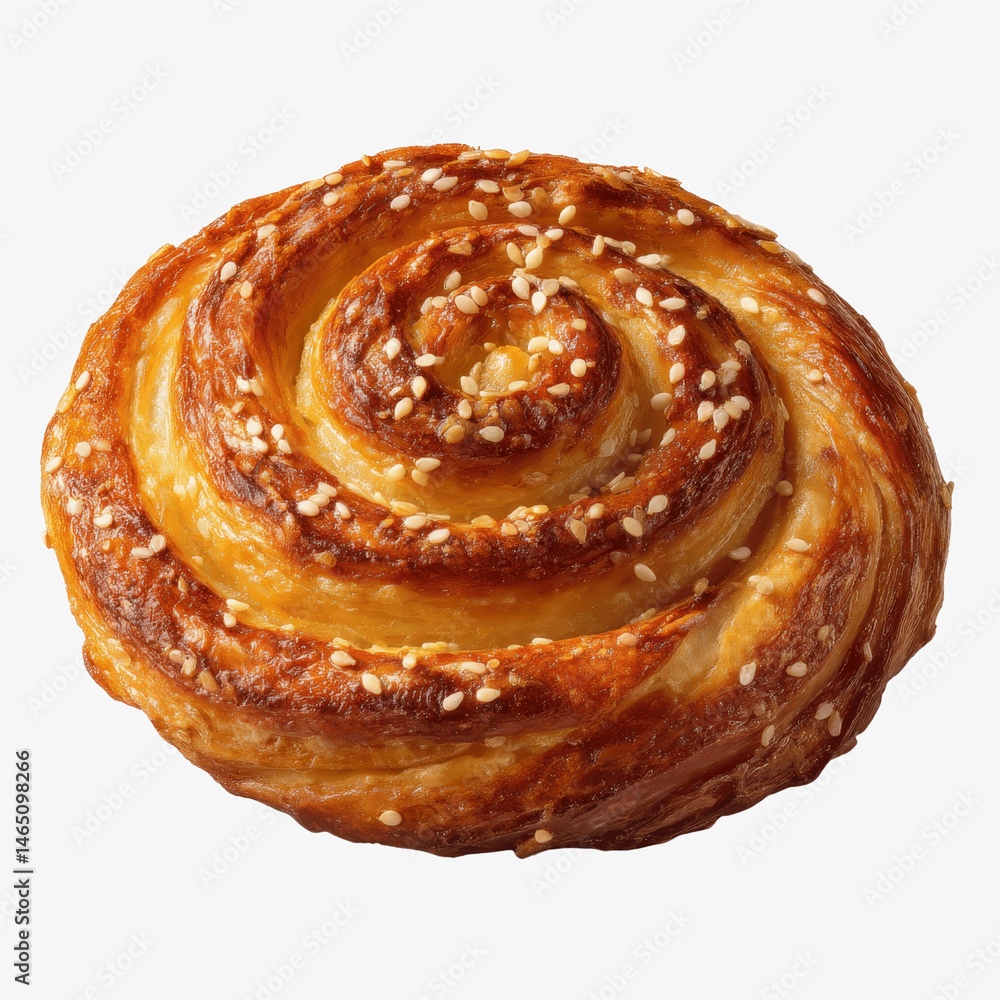Fototapeta premium Delicious Sesame Seed Swirl Pastry Close-Up