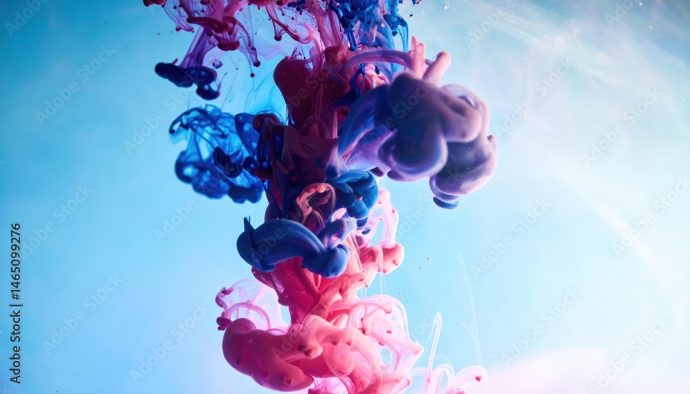 Obraz premium Colorful ink swirls creating abstract art studio photography indoor aerial view creative concept