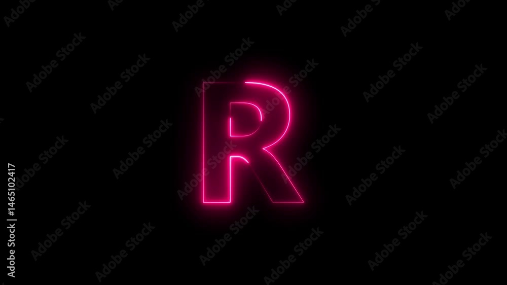 Letter R. Blue and Red Neon Futuristic Effect. Trendy Glow Lighting. 4K Video Animation Letter R. Blue and Red Neon Futuristic Effect. Trendy Glow Lighting. 4K Video Animation