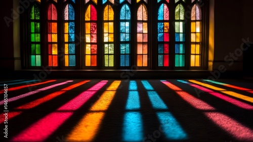 Vibrant Rainbow Stained Glass Window Light