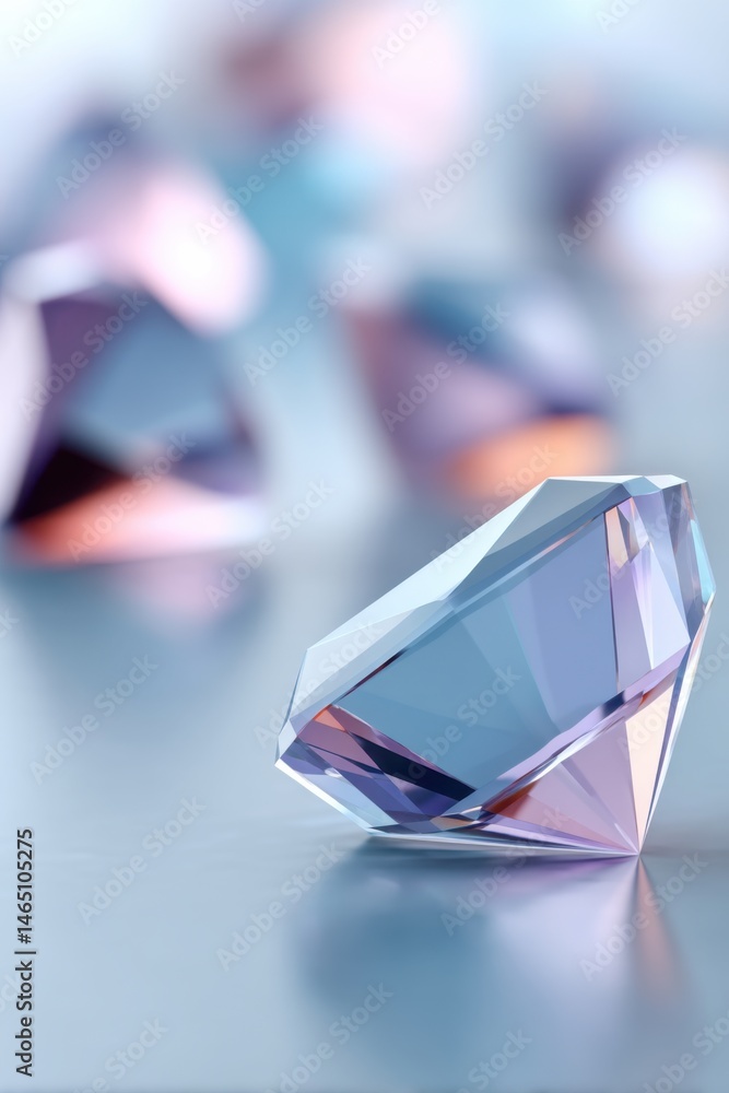 Colorful crystal shapes create a vibrant background for design projects