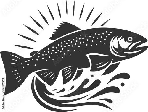 Vector trout fish silhouette