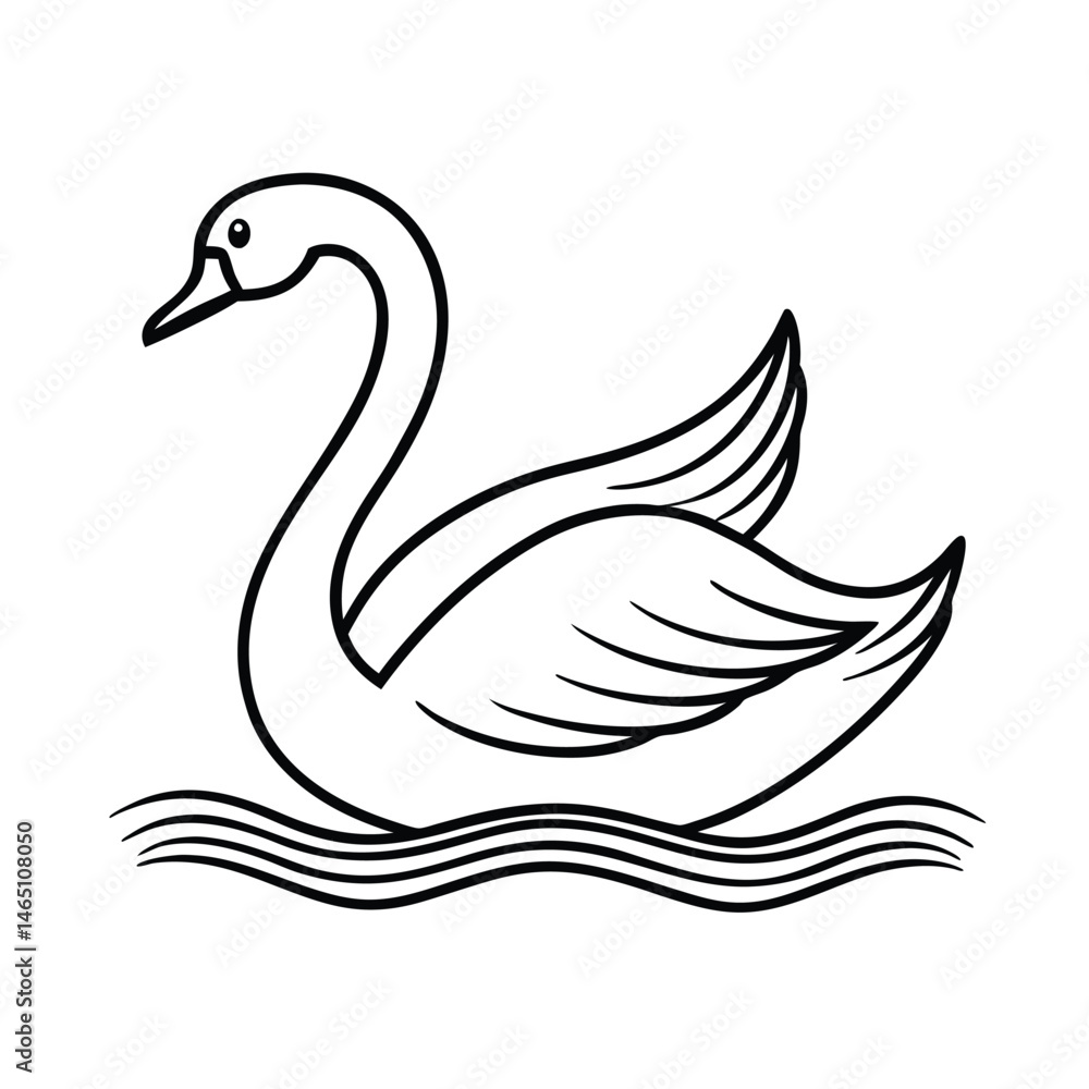duck icon representing line art vector silhouette duck icon representing line art vector silhouette