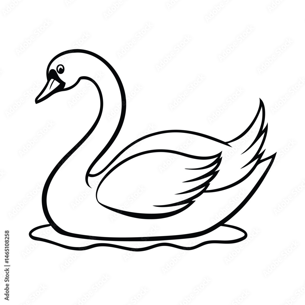 duck icon representing line art vector silhouette duck icon representing line art vector silhouette