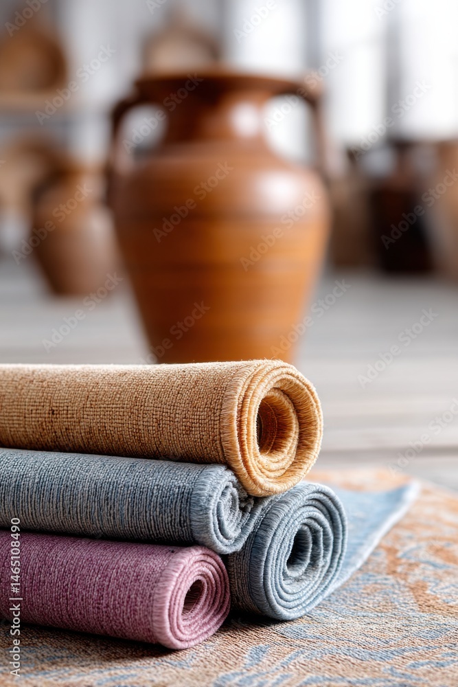 Explore vibrant carpet designs in a spacious setting with textured patterns and warm colors to inspire your home decor
