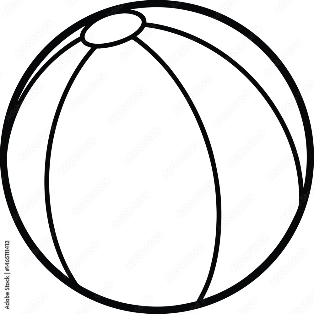 adorable beach ball icon line art vector illustration adorable beach ball icon line art vector illustration