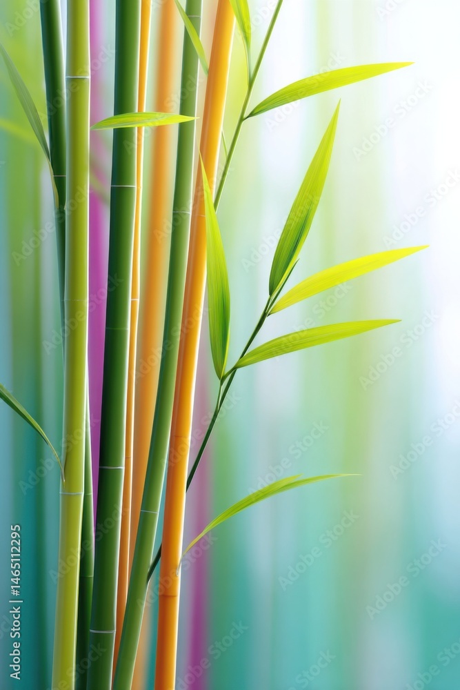 Cheerful bamboo trees with bright colors creating an uplifting atmosphere for messages