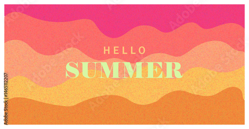 Summer horizontal background with bright abstract shapes. Modern art minimalist style design template for sales, horizontal poster, header, cover, social media, fashion ads