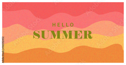 Summer horizontal background with bright abstract shapes. Modern art minimalist style design template for sales, horizontal poster, header, cover, social media, fashion ads