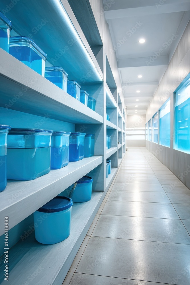 Vibrant garage displays neatly organized aquarium equipment for aquatic enthusiasts