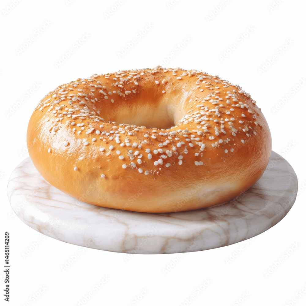 Sesame Seed Bagel on Marble Coaster Sesame Seed Bagel on Marble Coaster