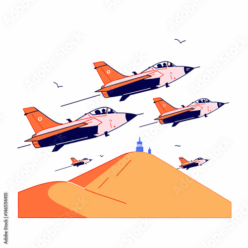 IAF Fighter Jets Vector Icon: Indian Air Force, Military Aircraft