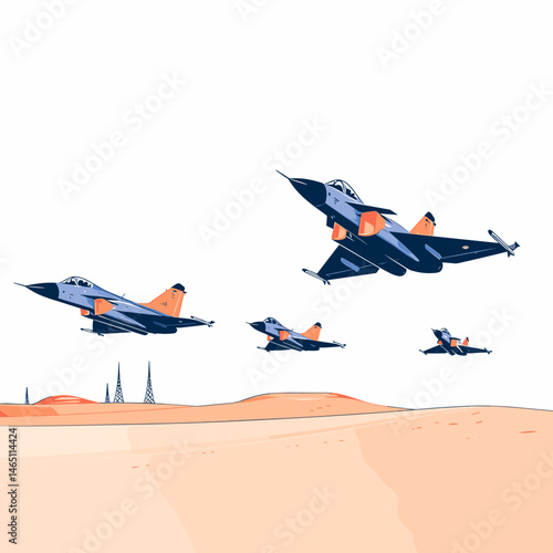 IAF Fighter Jets Vector Icon: Indian Air Force, Military Aircraft