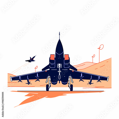 IAF Fighter Jets Vector Icon: Indian Air Force, Military Aircraft
