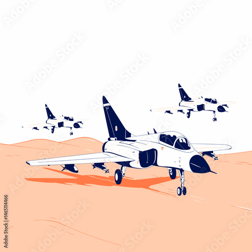 IAF Fighter Jets Vector Icon: Indian Air Force, Military Aircraft
