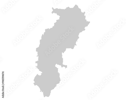  Gray Map of Chhattisgarh, India