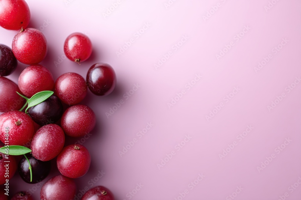 Uniquely shaped berries create a vibrant and playful display on a colorful background