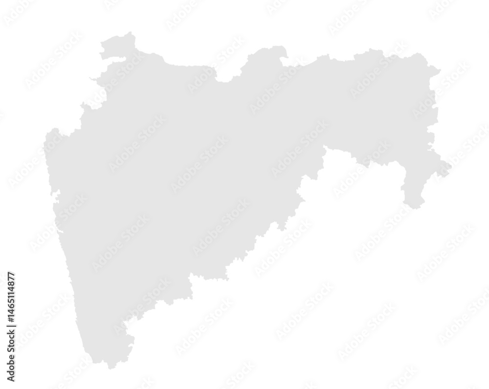 Fototapeta premium Gray Map of Maharashtra, India