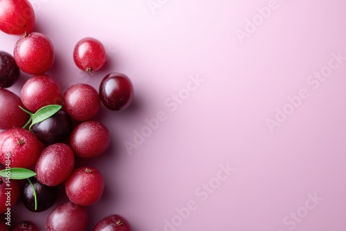 Obraz na płótnie Uniquely shaped berries create a vibrant and playful display on a colorful background w salonie