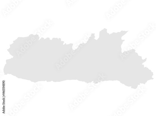 Gray Map of Meghalaya, India