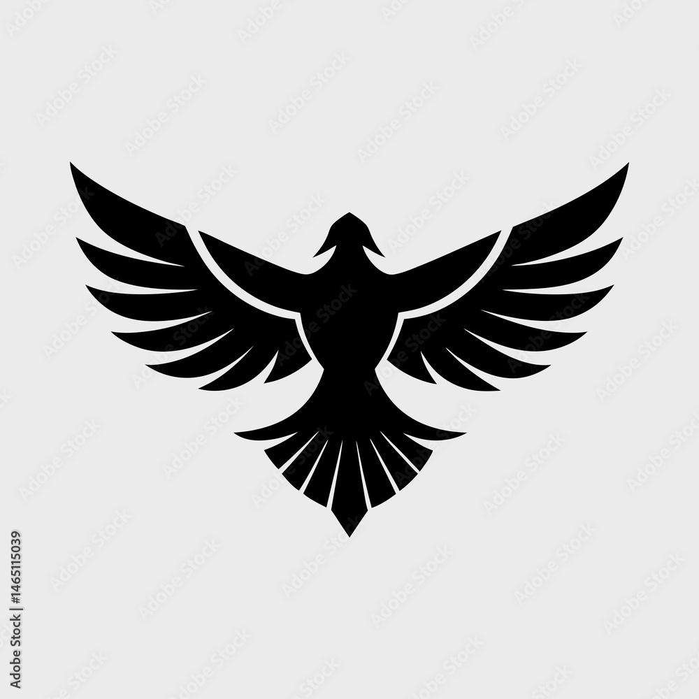 Minimal Vector Silhouette of a Flying Eagle Vector Illustration Minimal Vector Silhouette of a Flying Eagle Vector Illustration