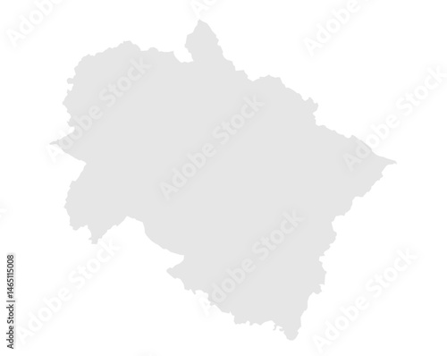 Gray Map of Uttarakhand (India)