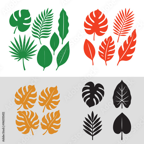 vector set of autumn leaves