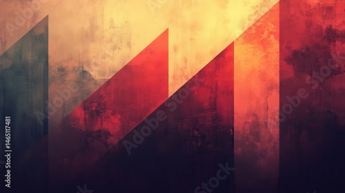 Abstract textured design with warm, vibrant colors and geometric shapes