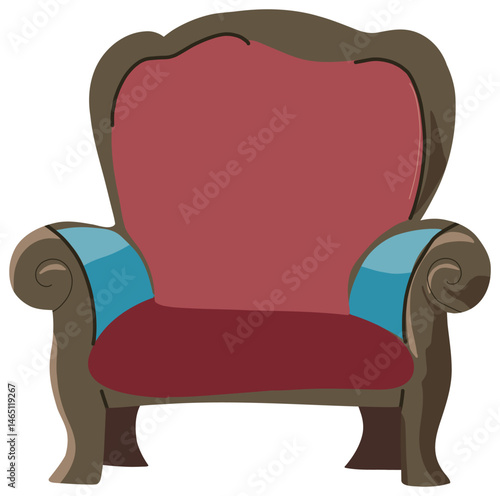  Elegant Illustration of an Antique Upholstered Armchair sticker