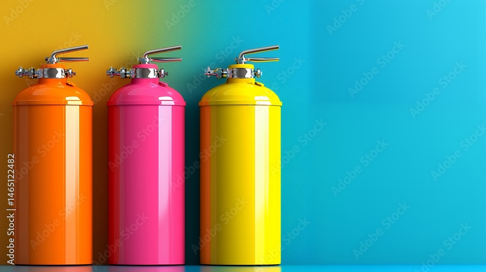 Colorful Cylinders in a Row Against a Gradient Background Colorful Cylinders in a Row Against a Gradient Background
