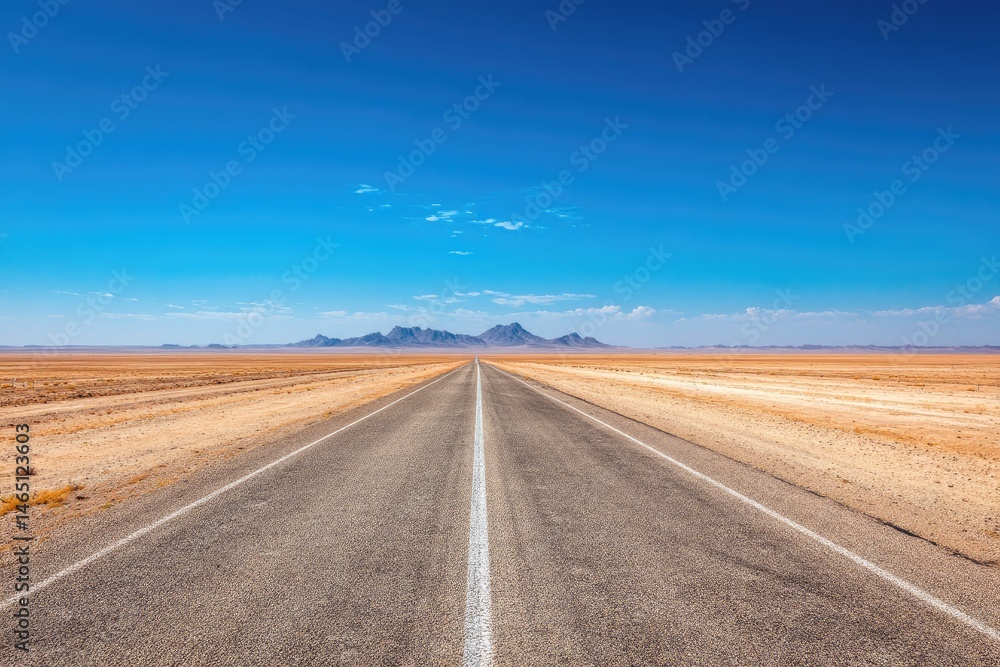 Naklejka premium Empty road stretches into distance