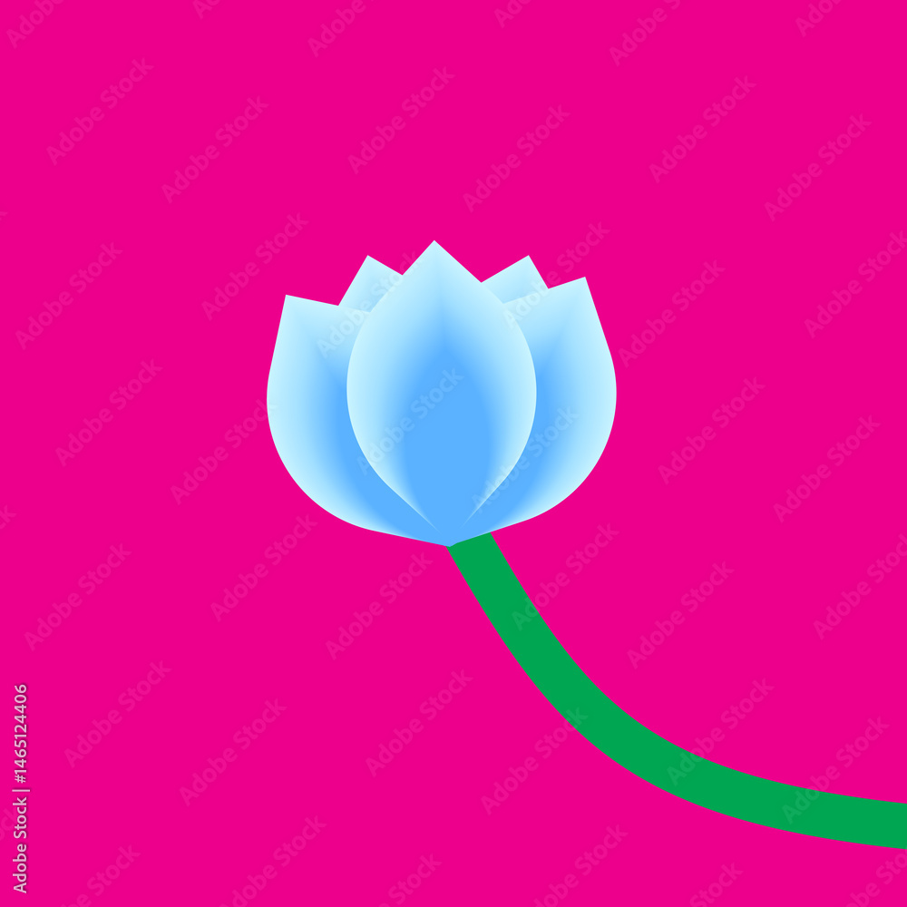 Fototapeta premium Single Blue Flower Wall Art